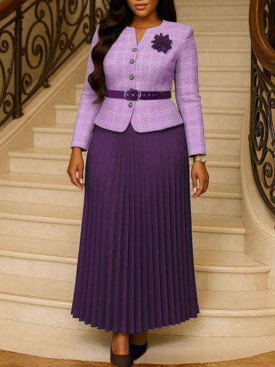 Women skirt and jacket, size 42, color: purple
