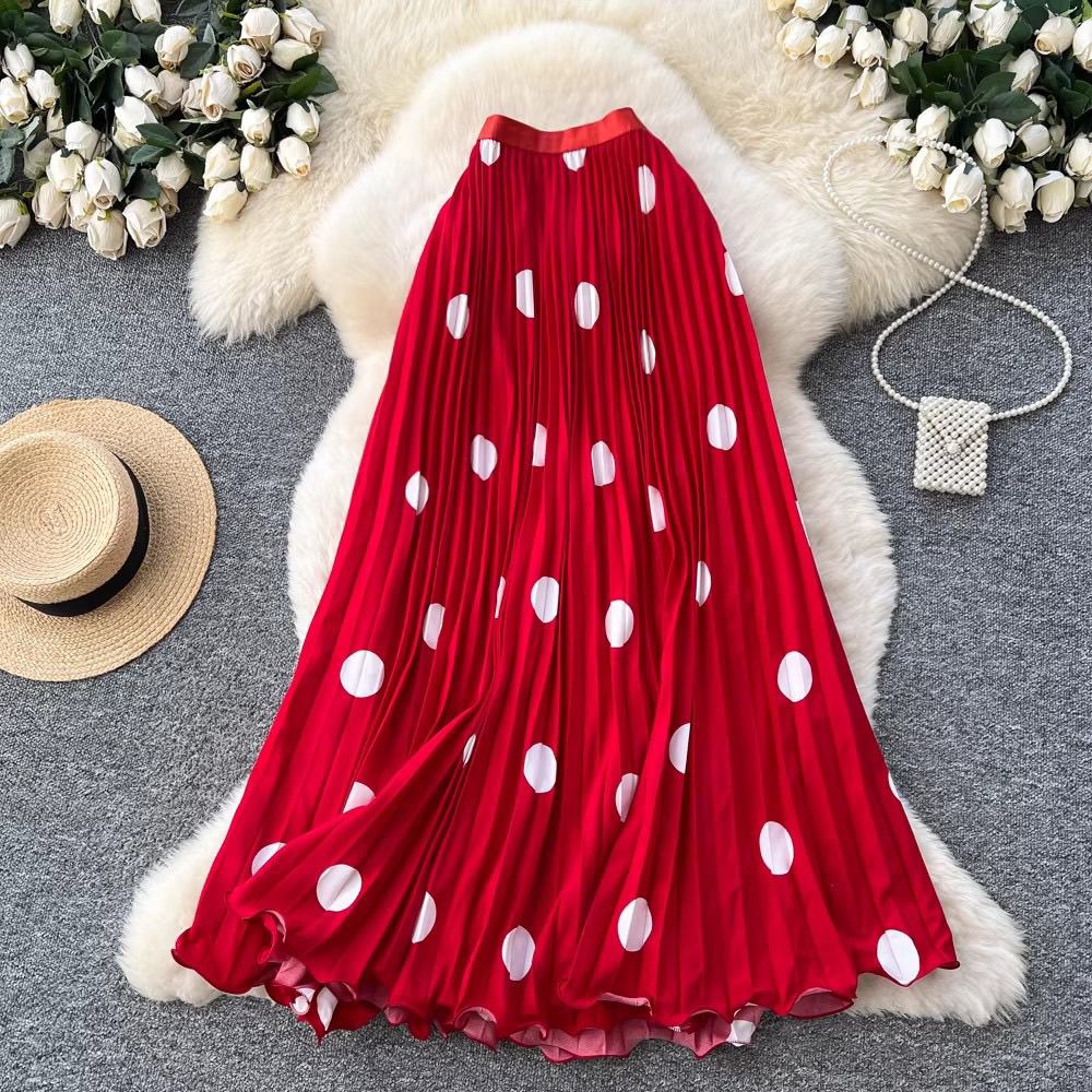 Polka flowing dot skirt